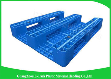 páletes plásticas azuis de 1200 * de 800mm com três corredores, HDPE plástico do Virgin das páletes dos patins