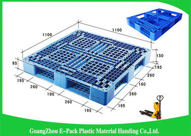 Material plástico dos patins HPPE do produto comestível três das páletes do Euro da plataforma contínua durável