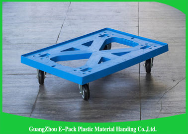 Materiais moventes plásticos azuis lisos de Dolly Four Wheels 100% PP para industrial