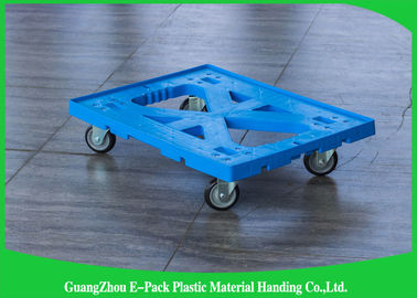 Materiais moventes plásticos azuis lisos de Dolly Four Wheels 100% PP para industrial