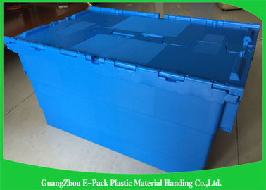 Recipientes plásticos grandes logísticos de empacotamento, mover-se de Tote With Hinged Lid Rentable da distribuição