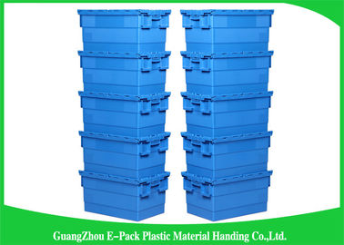 Recipientes plásticos grandes logísticos de empacotamento, mover-se de Tote With Hinged Lid Rentable da distribuição