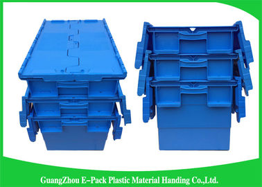 Recipientes plásticos grandes logísticos de empacotamento, mover-se de Tote With Hinged Lid Rentable da distribuição