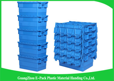 Recipientes plásticos grandes logísticos de empacotamento, mover-se de Tote With Hinged Lid Rentable da distribuição