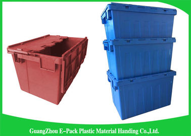 Armazém Tote Boxes plástico Nestable/escaninhos empilháveis com tampas articuladas