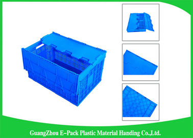 Mesh Collapsible Plastic Containers com tampas unidas/empacota caixas plásticas de dobramento