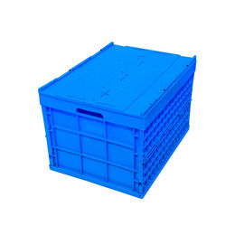 Plástico maior unido Tote Boxes Stronger dobrável do volume das tampas e durabilidade
