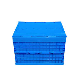 Plástico maior unido Tote Boxes Stronger dobrável do volume das tampas e durabilidade
