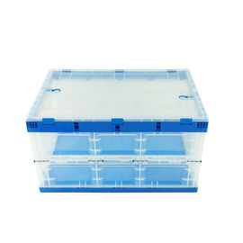 série Tote Boxes Attached Lids Stacking dobrável plástico de 650*440 milímetro