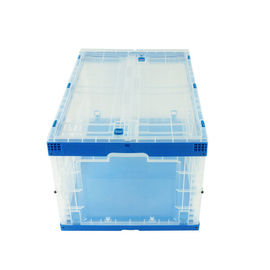 série Tote Boxes Attached Lids Stacking dobrável plástico de 650*440 milímetro