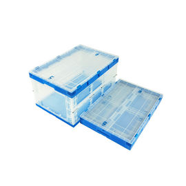 série Tote Boxes Attached Lids Stacking dobrável plástico de 650*440 milímetro