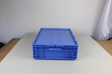 Retornos plásticos articulados de Tote Boxes Blue Color Stacking do armazenamento das tampas