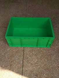 Transporte do tamanho padrão de recipientes de armazenamento 600*400*230mm do polietileno do Virgin e sistema plásticos empilháveis verdes da classificação