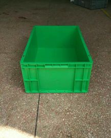 Transporte do tamanho padrão de recipientes de armazenamento 600*400*230mm do polietileno do Virgin e sistema plásticos empilháveis verdes da classificação