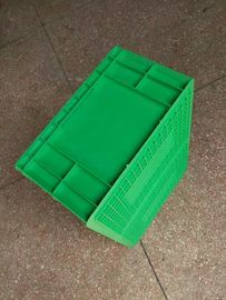 Transporte do tamanho padrão de recipientes de armazenamento 600*400*230mm do polietileno do Virgin e sistema plásticos empilháveis verdes da classificação