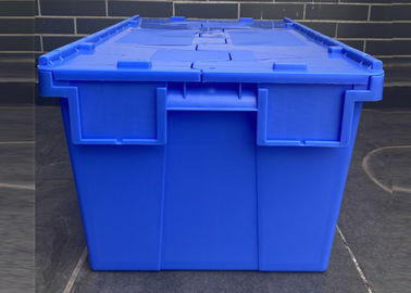 As logísticas de Recycable empilham recipientes unidos plásticos da tampa