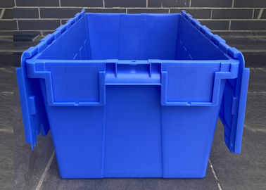 As logísticas de Recycable empilham recipientes unidos plásticos da tampa