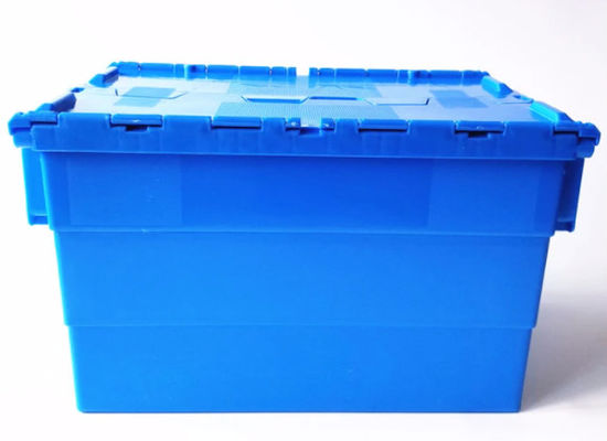 Recipiente de armazenamento plástico azul de Grey Green 60L com tampa