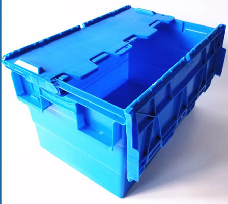 Recipiente de armazenamento plástico azul de Grey Green 60L com tampa