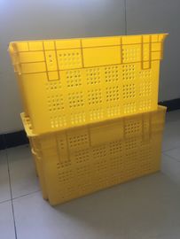 Durable Plastic Food Crates ,  Stacking Nesting Fruit Vegetable PP Mesh Crates DC Warehouse