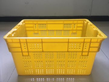 Durable Plastic Food Crates ,  Stacking Nesting Fruit Vegetable PP Mesh Crates DC Warehouse