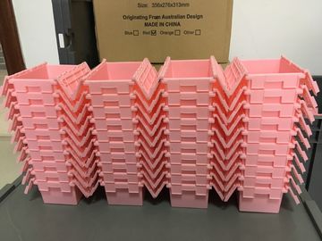 Small Size 120*80*60 mm Plastic Stack Nest Tote Boxes Attached Lids